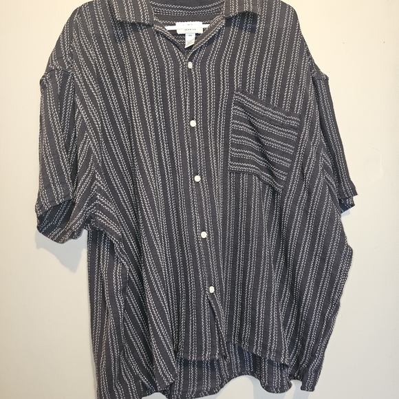 Arizona Jean Company Black and White Striped Casual Shirt - Picture 9 of 12